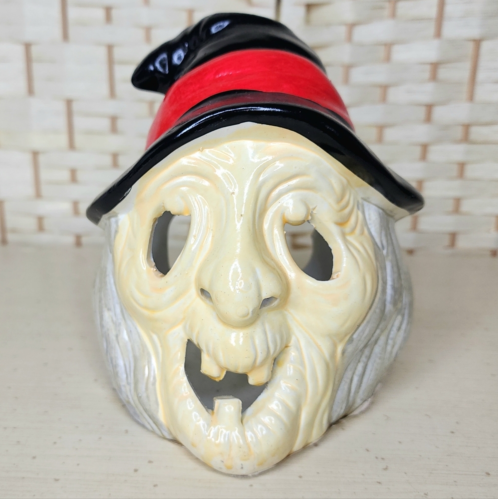 Vintage Witch Candle Holder Halloween Spooky Home Decor